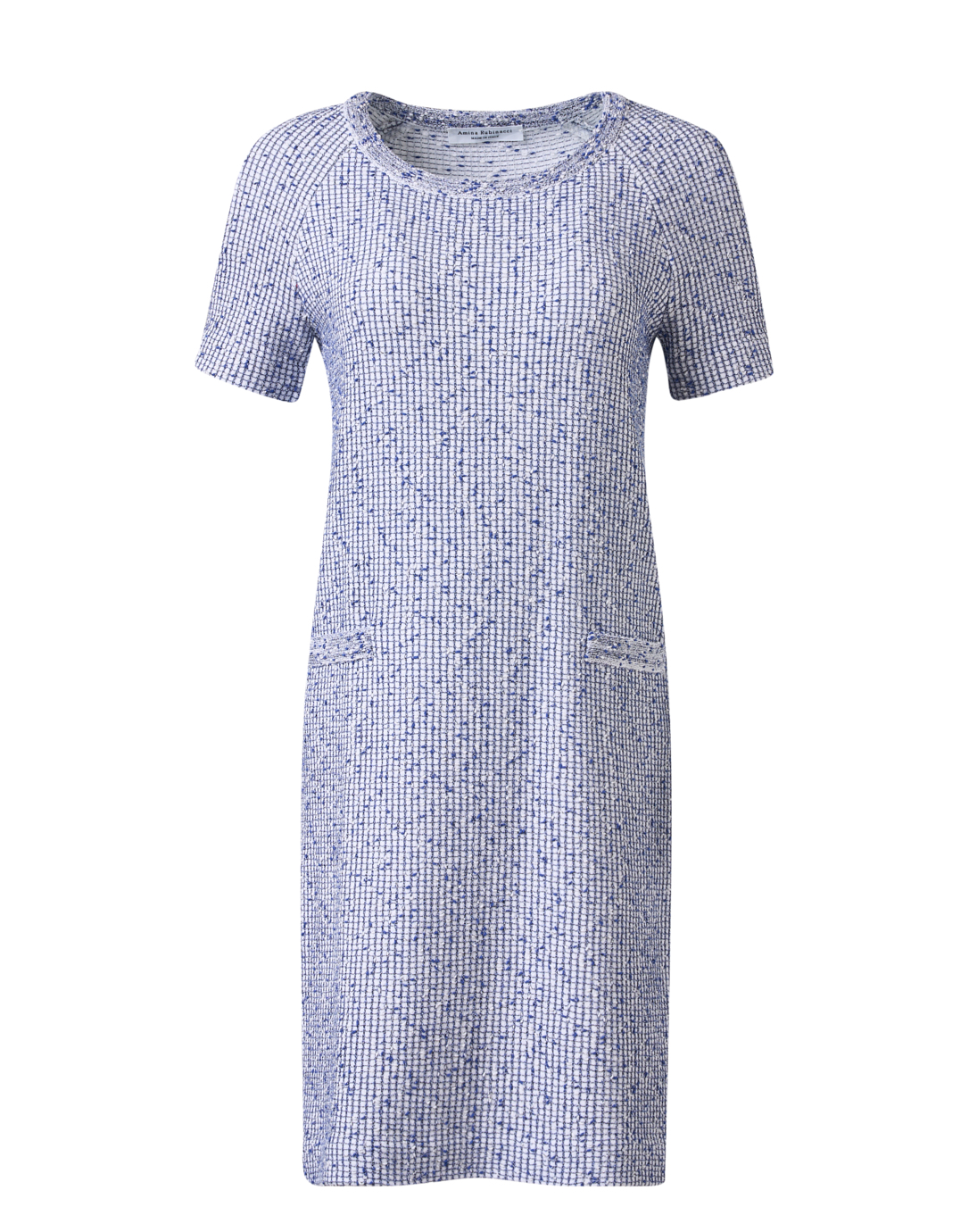 Margot Blue Boucle Shift Dress Amina Rubinacci