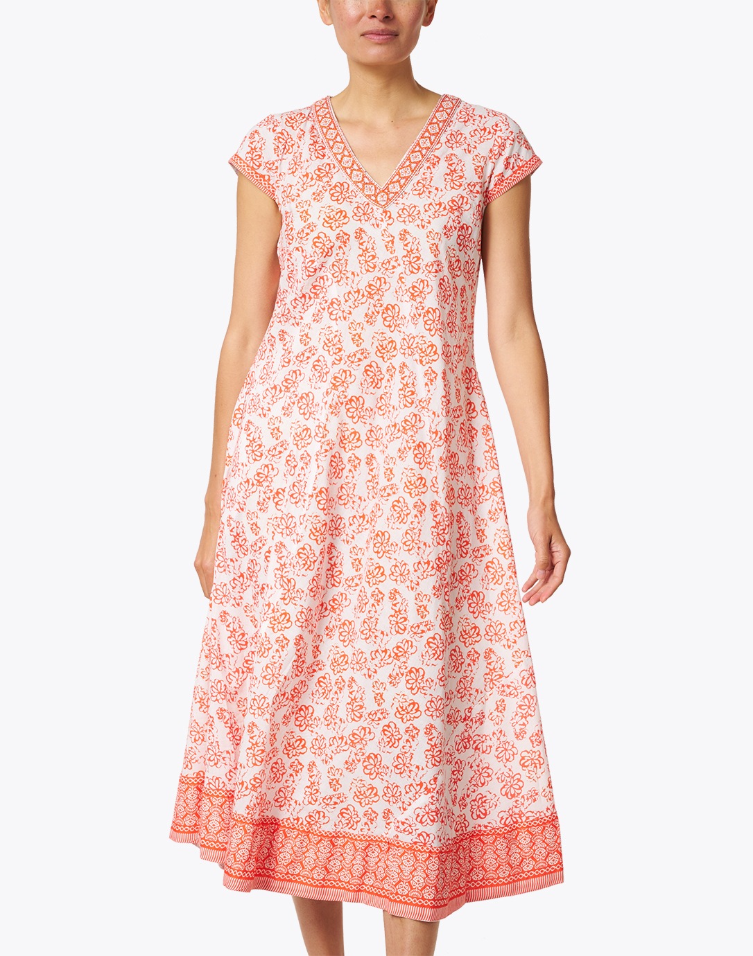 Poppy Floral Printed Cotton Midi Dress | Bella Tu