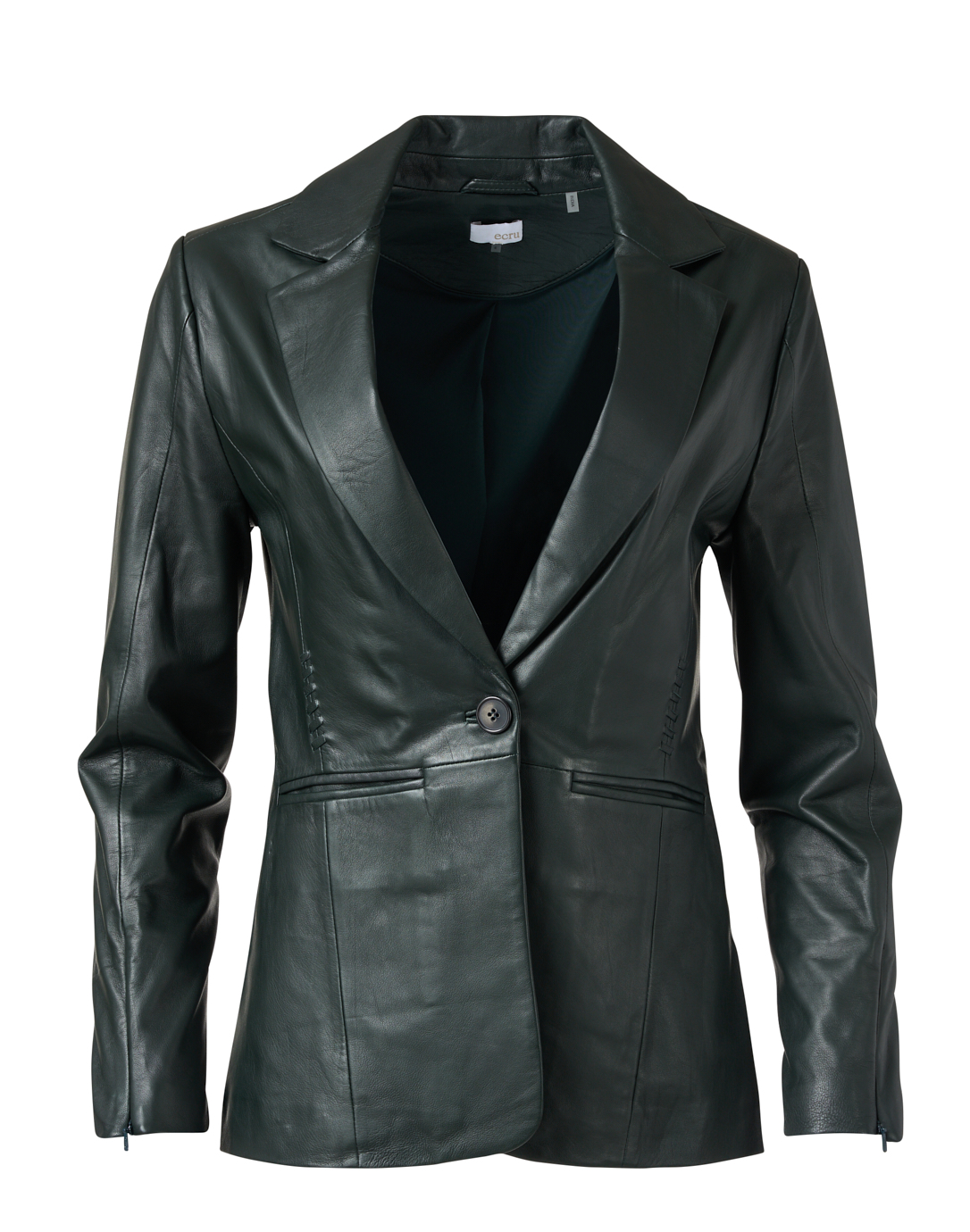 ecru black leather jacket