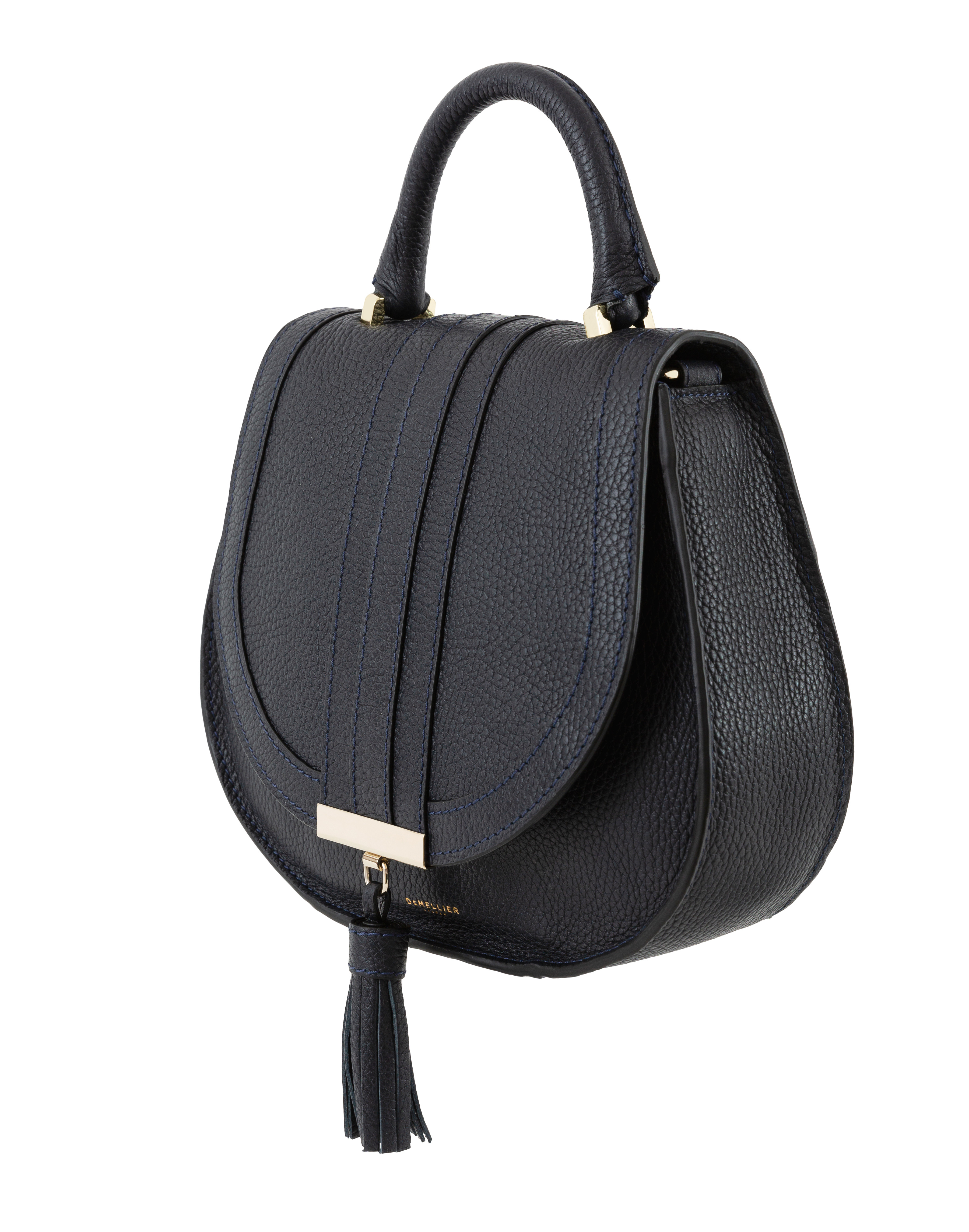 Mini Venice Navy Pebbled Leather Cross-Body Bag | DeMellier