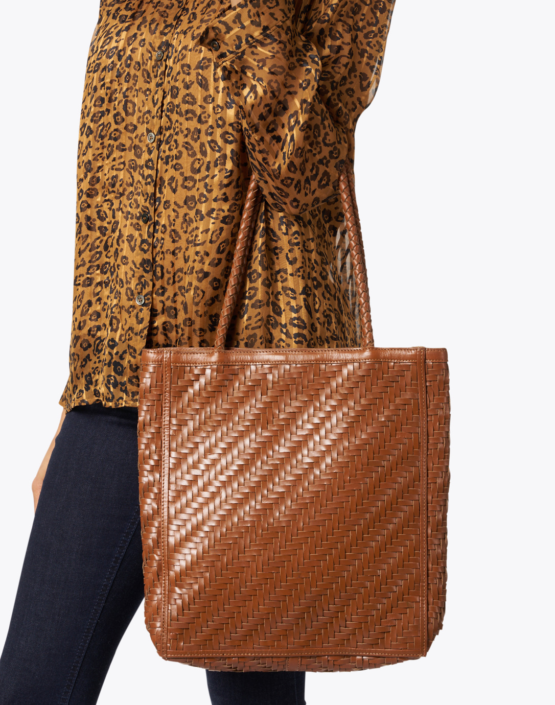 Bembien Le Tote - Sienna, Woven Leather Tote Bag