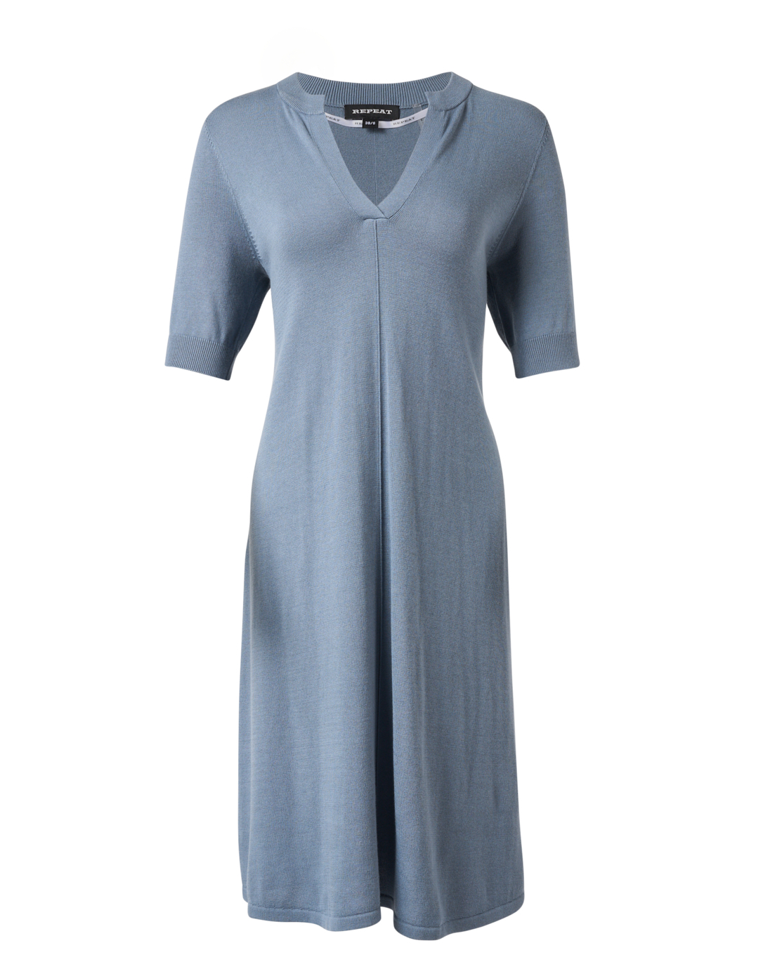 Sui Echter burgemeester Steel Blue Cotton Blend Knit Dress | Repeat Cashmere