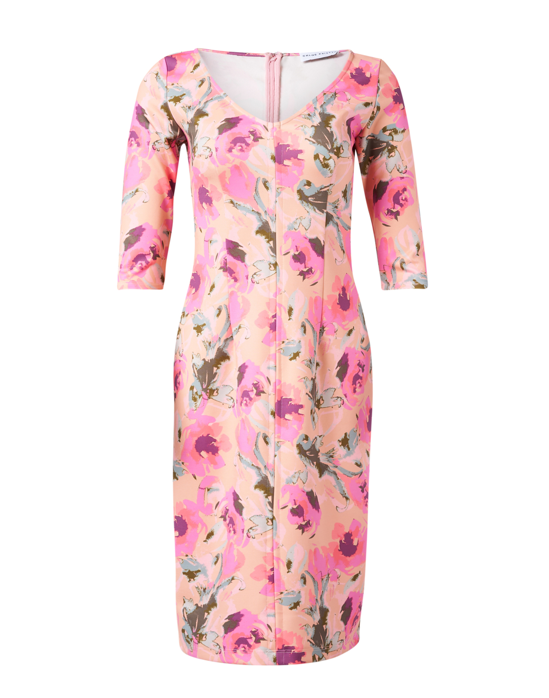 Maggie Pink Floral Ponte Dress | Chloe Kristyn