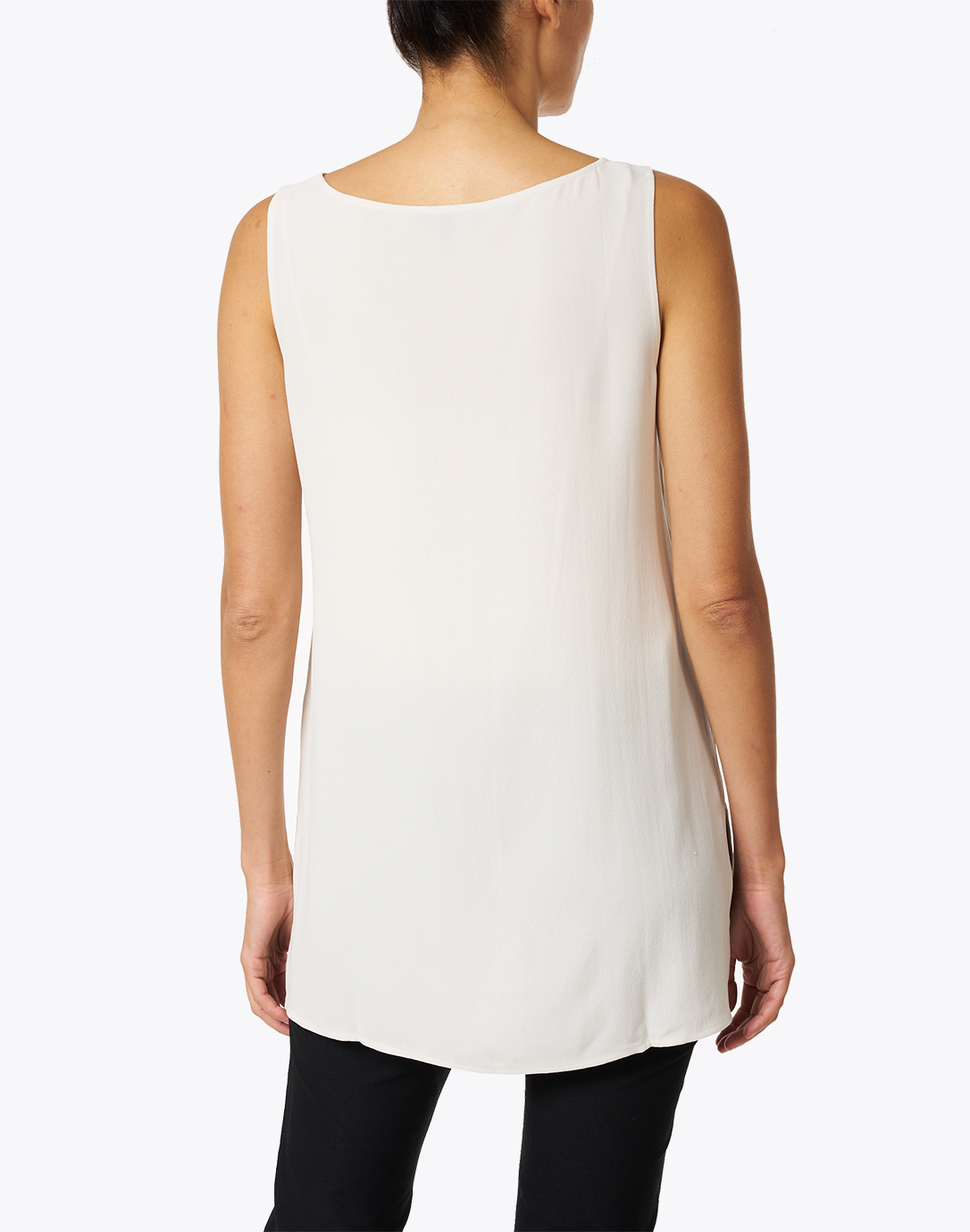 Eileen Fisher Womens Silk Pullover Tank Top Off White Size Extra