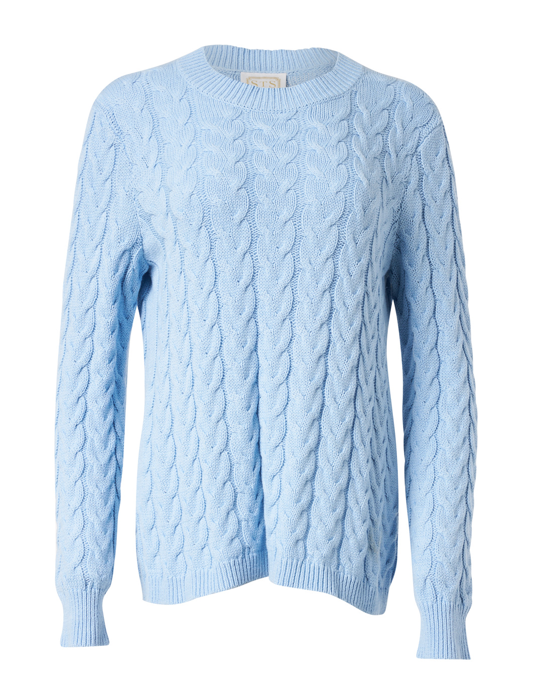 Blue Cotton Cable Knit Sweater | Sail to Sable