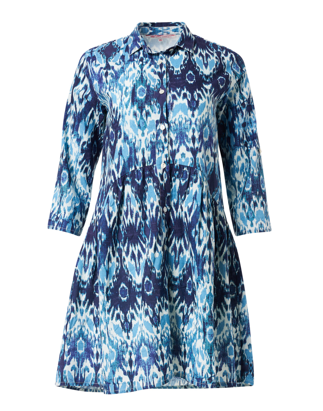 Deauville Blue Ikat Print Shirt Dress | Ro's Garden | Halsbrook