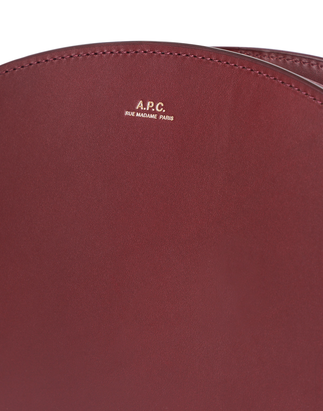 A.P.C. Wine Demi Lune Leather Crossbody Bag