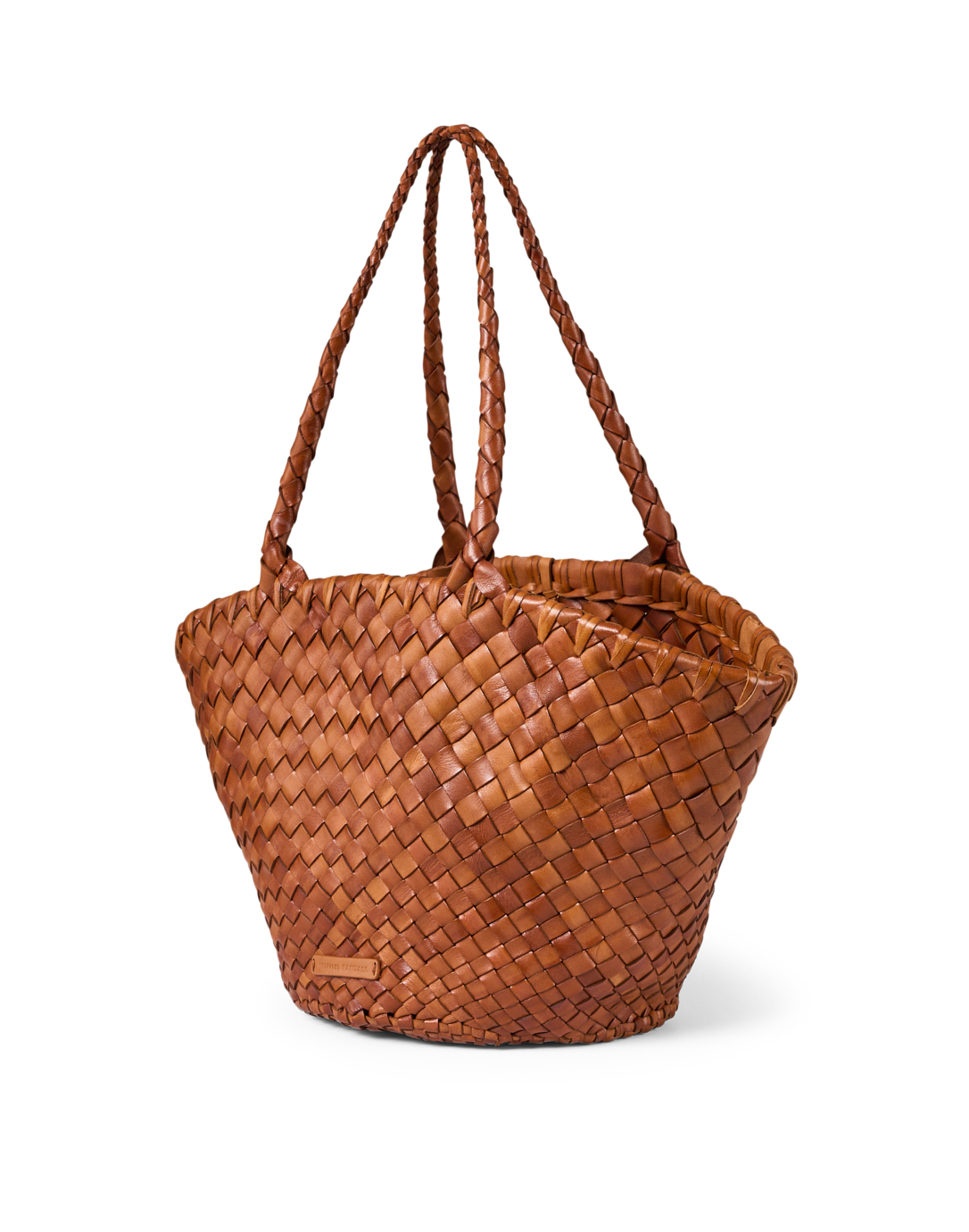 Kai Brown Woven Leather Tote Bag