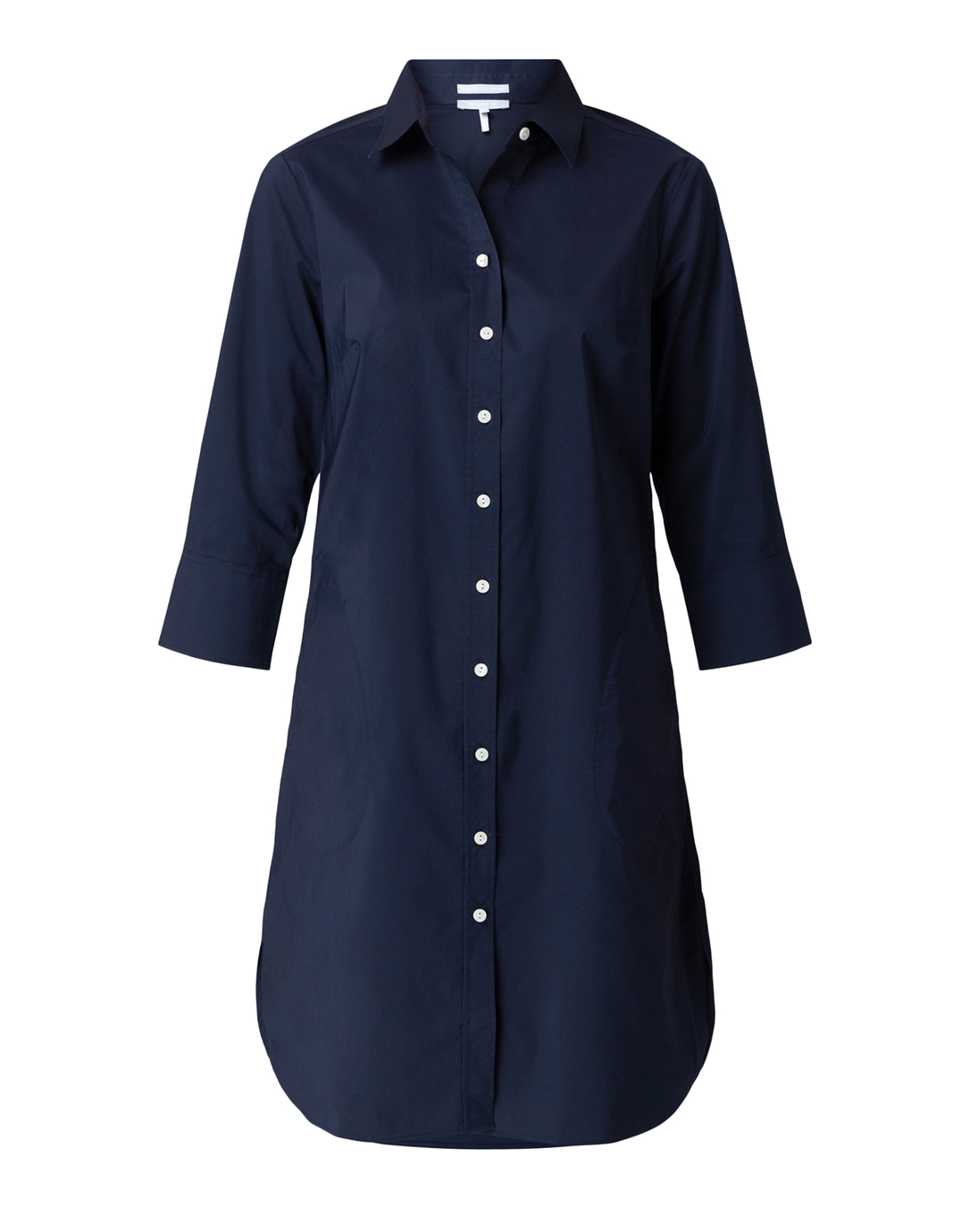 Kathleen Navy Luxe Stretch Cotton Shirt Dress | Hinson Wu | Halsbrook