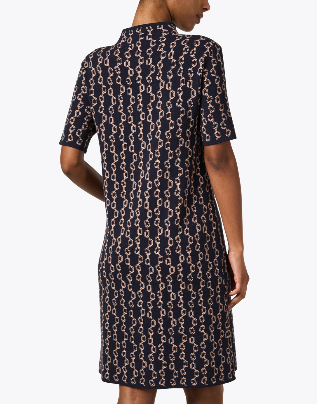 Louis Vuitton Brown & White Geometric Print A-Line Dress with