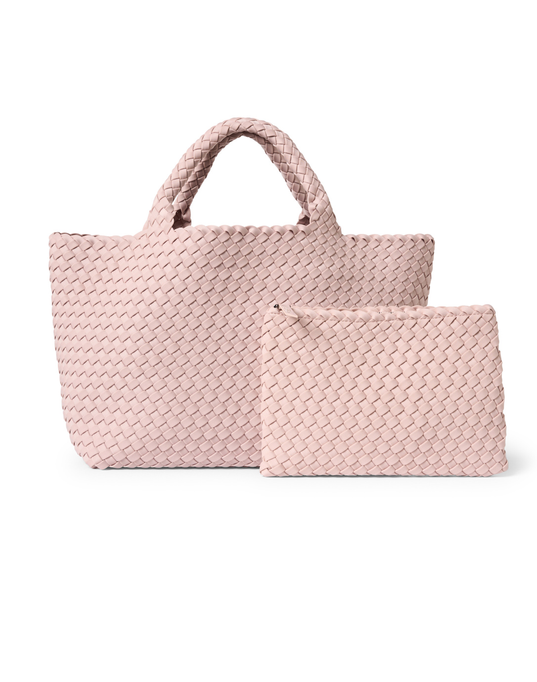 Naghedi St. Barths Medium Shell Woven Handbag Pink
