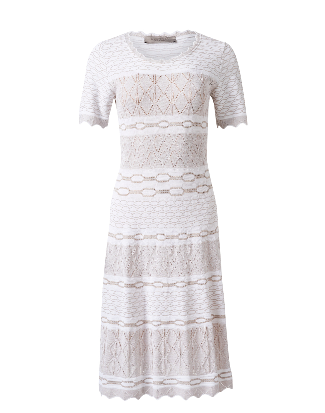 White Jacquard Knit Dress | D.Exterior