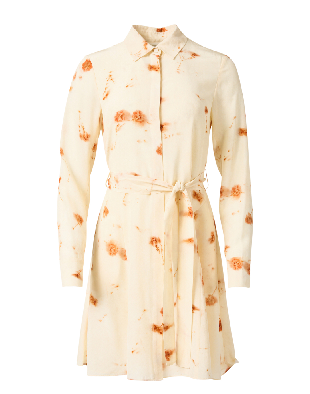 cream silk shirt dress