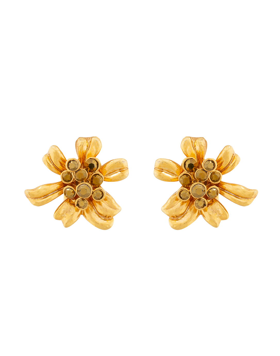 Yellow Flower Button Earrings