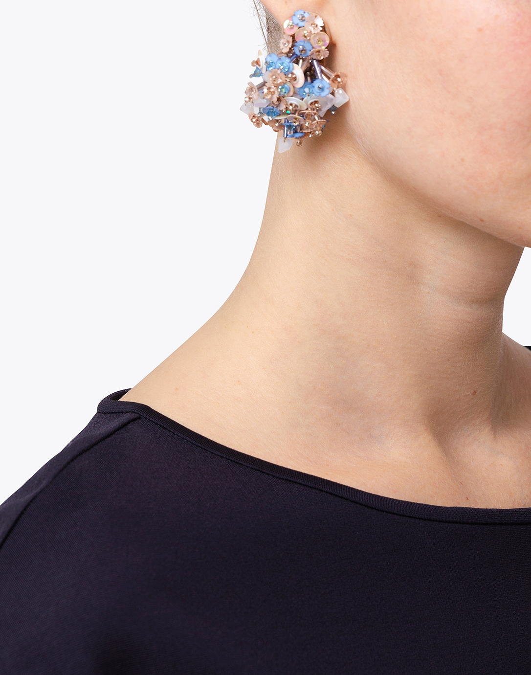Floral burst button earrings