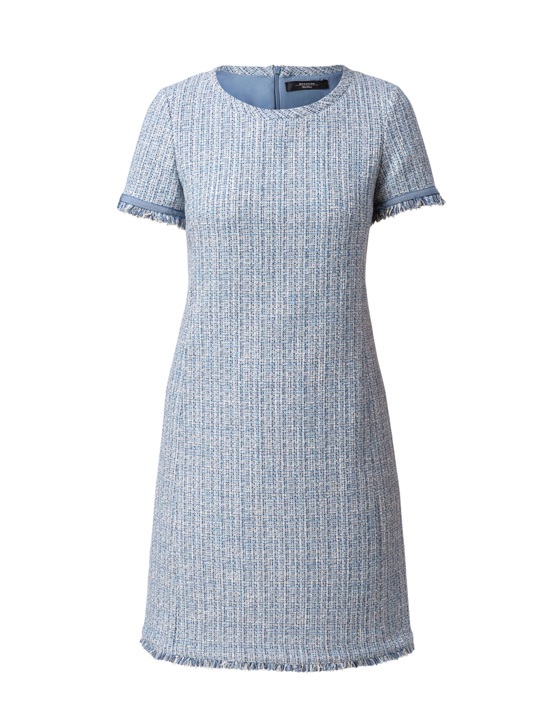light blue tweed dress