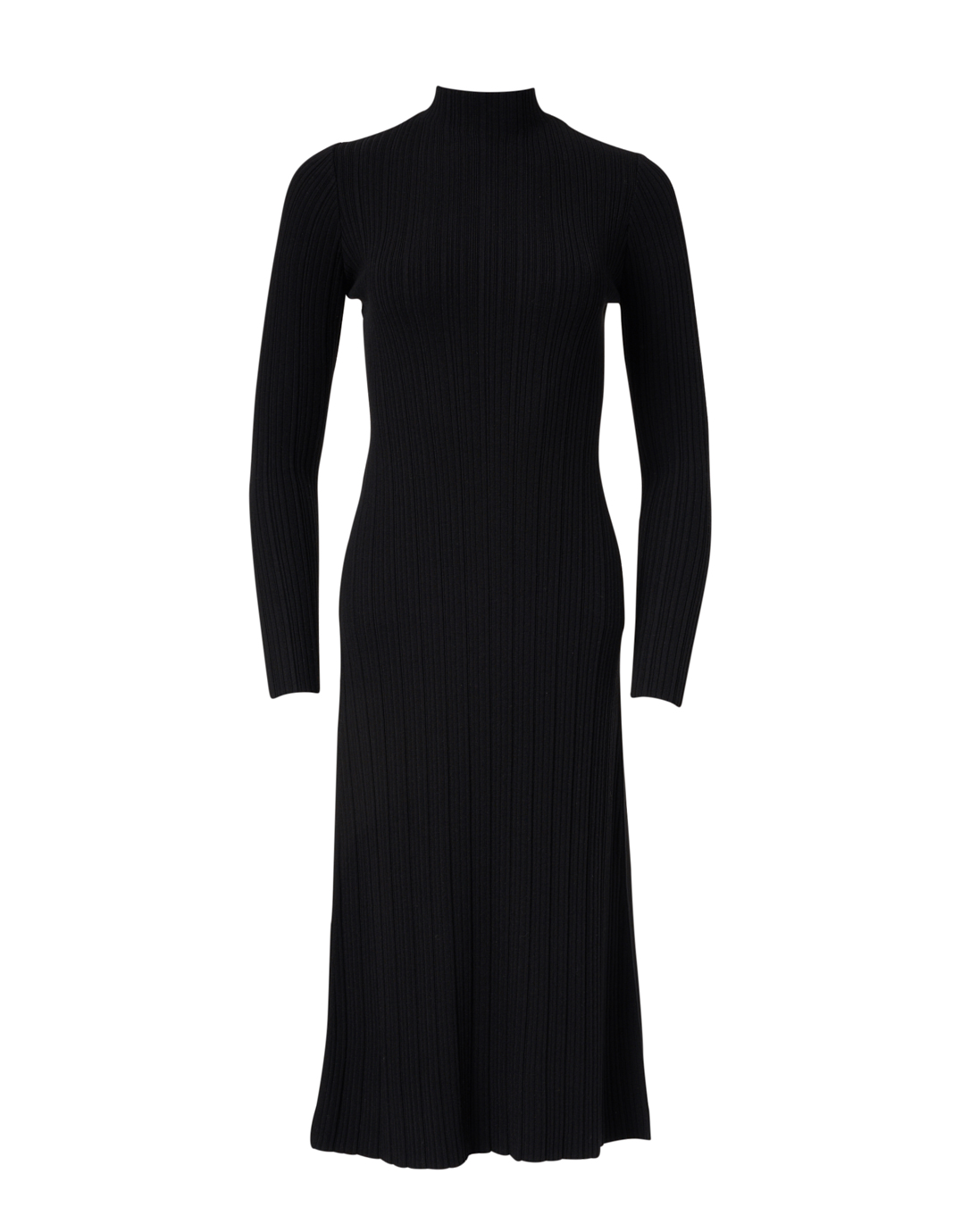 black rib knit dress