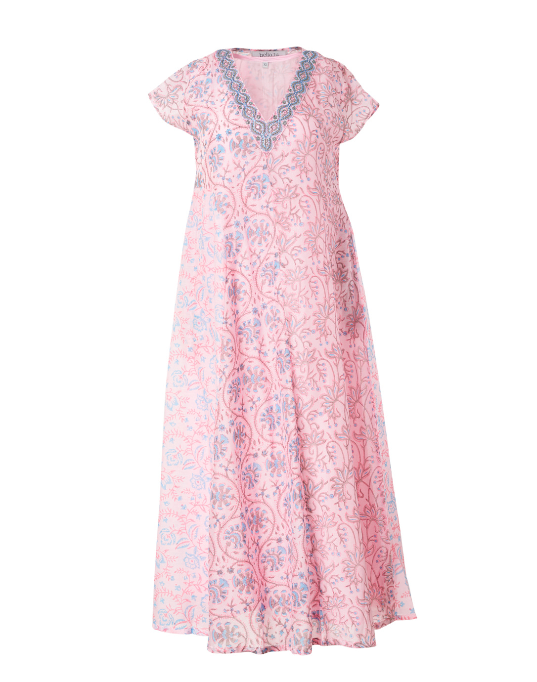 Cora Pink Floral Block Printed Dress | Bella Tu | Halsbrook