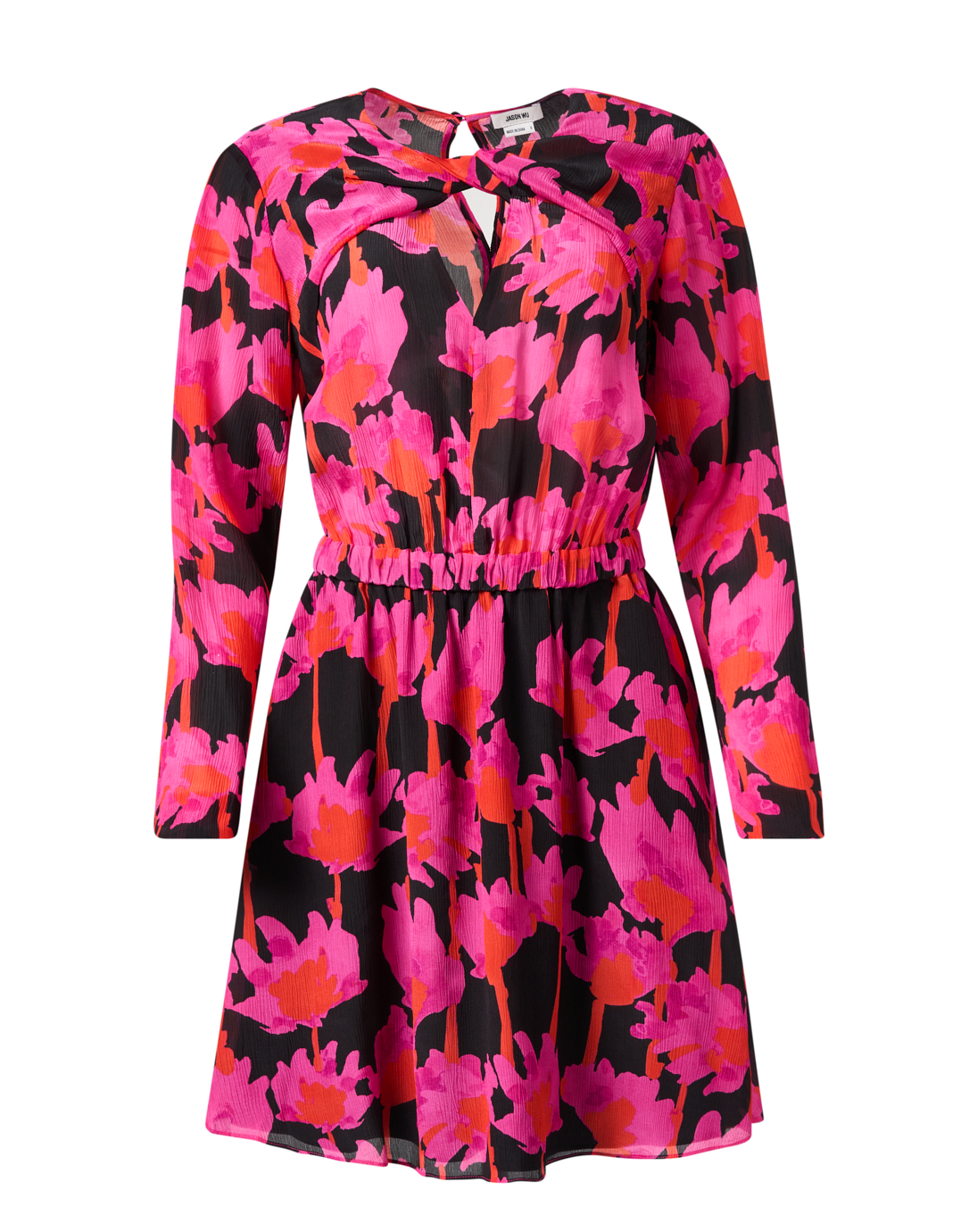 Pink and Black Print Silk Chiffon Dress | Jason Wu