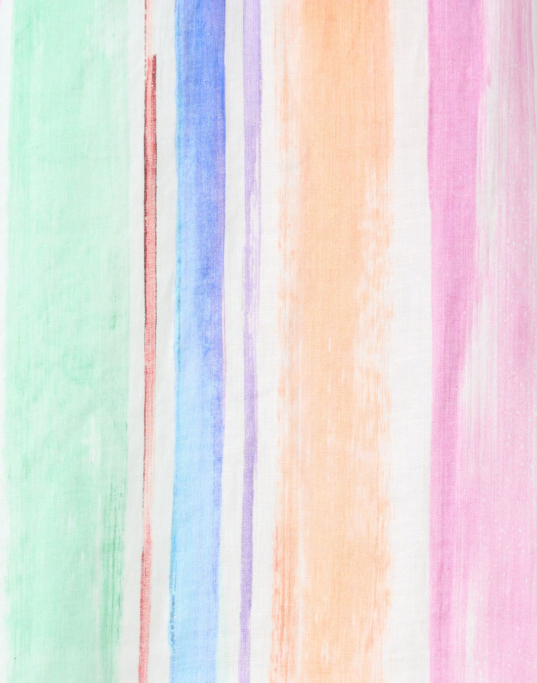 Womens Rainbow Watercolor Brush Strokes Cotton Short Sleeve Round