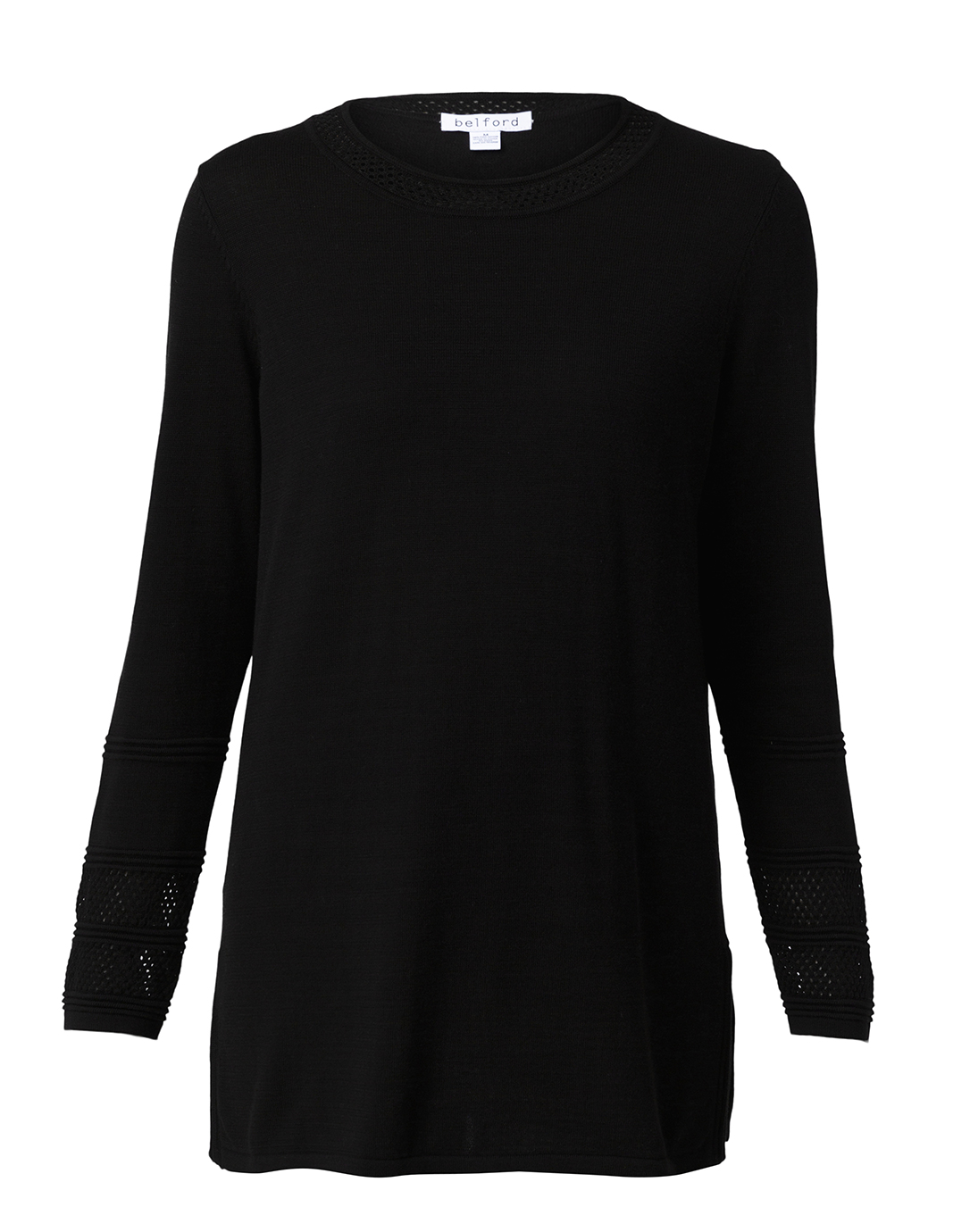 Black Cotton Tunic Sweater | Belford 