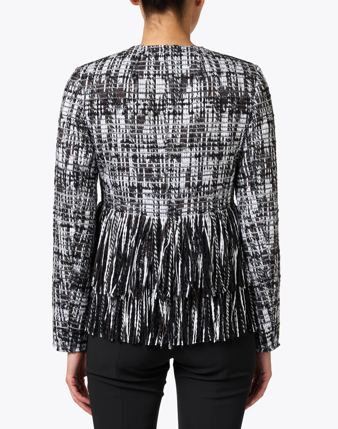 Black and White Tweed Fringe Jacket | Jason Wu Collection