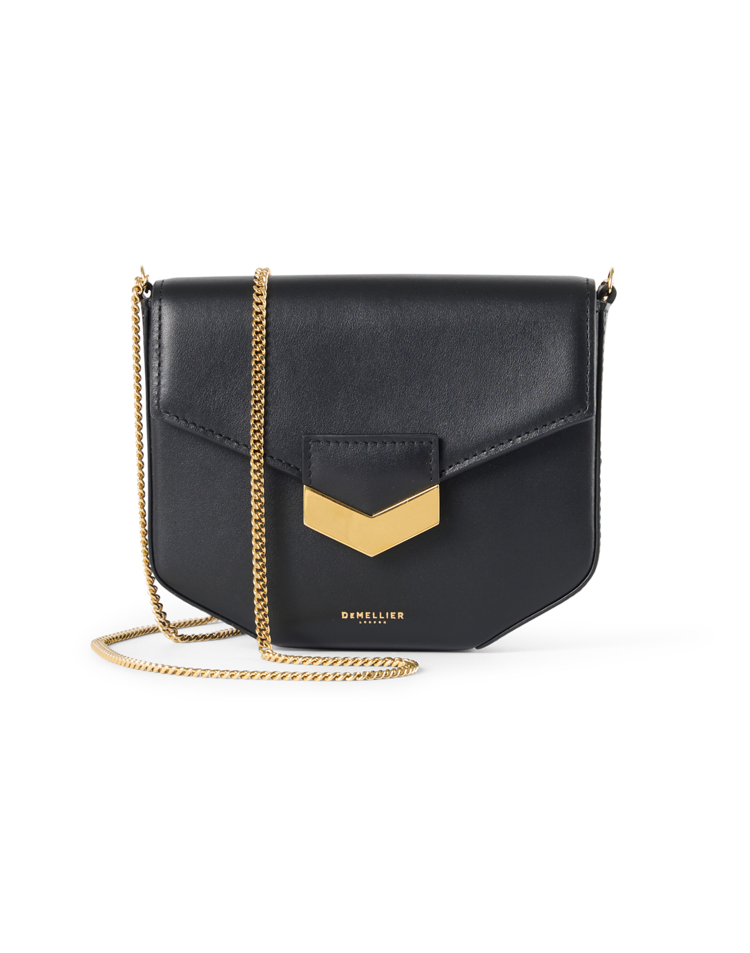 Demellier | The New York in Black Small Grain | Leather Shoulder Bag