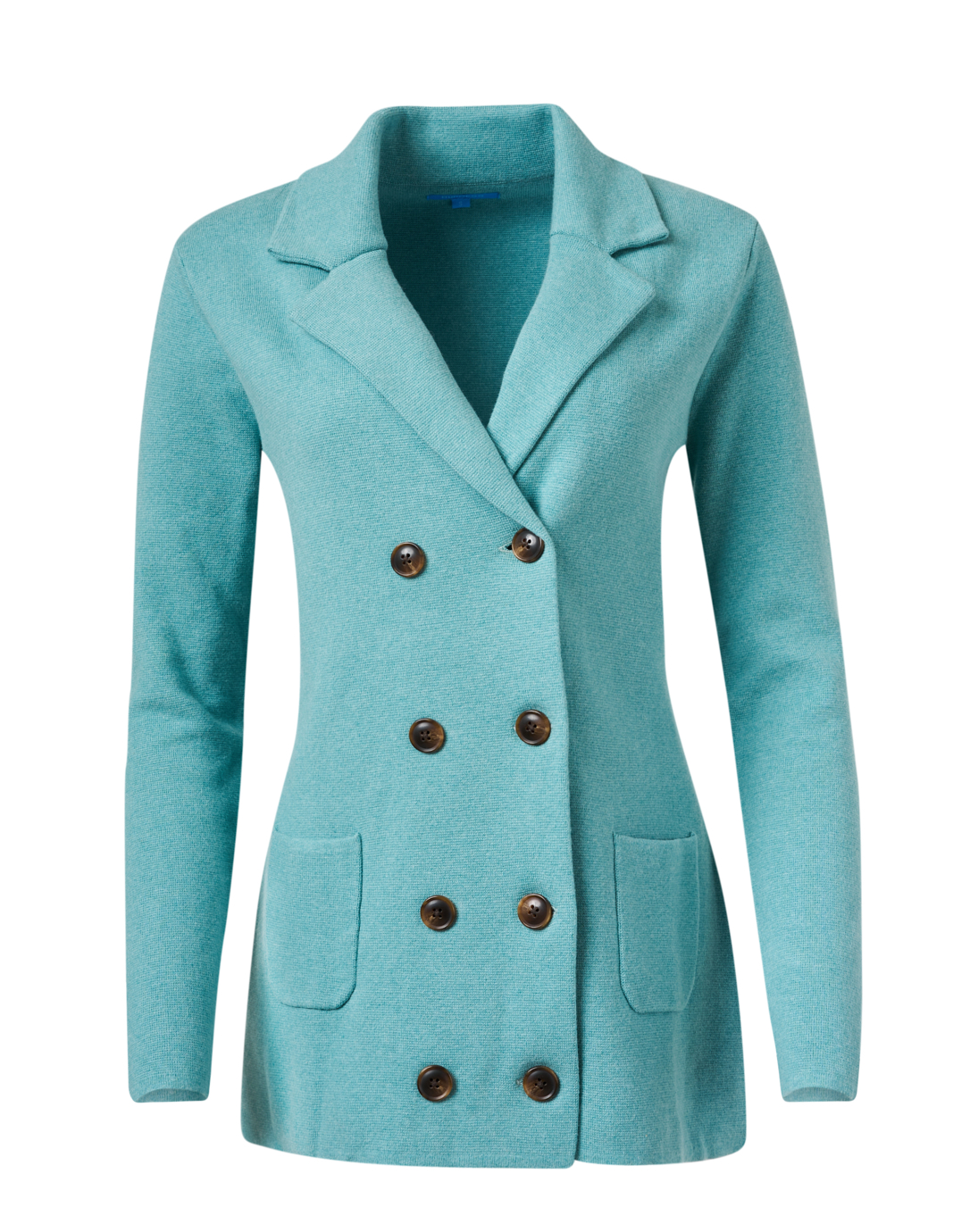 Milan Teal Blue Cotton Cashmere Coat | Burgess