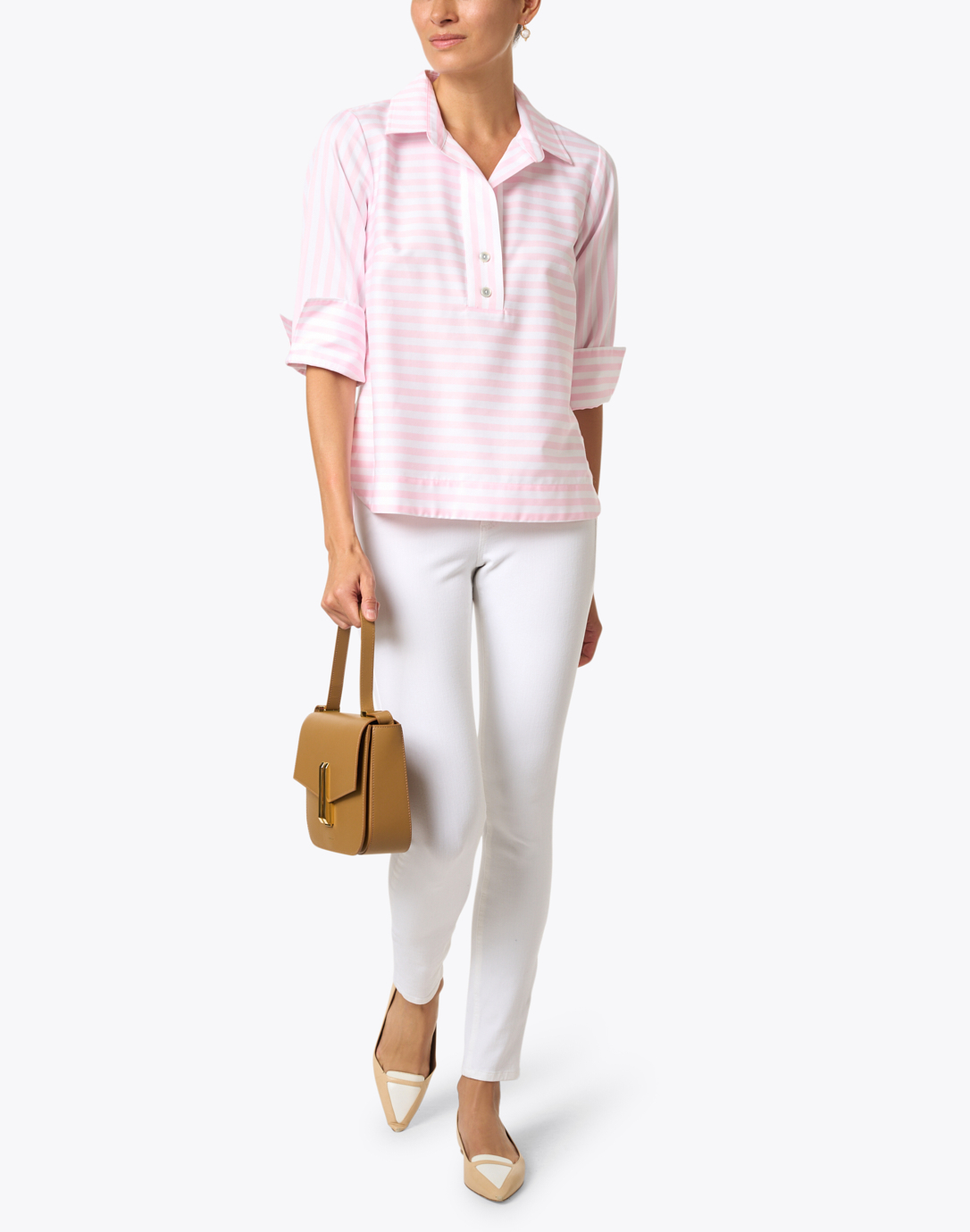 Aileen Soft Pink and White Striped Shirt