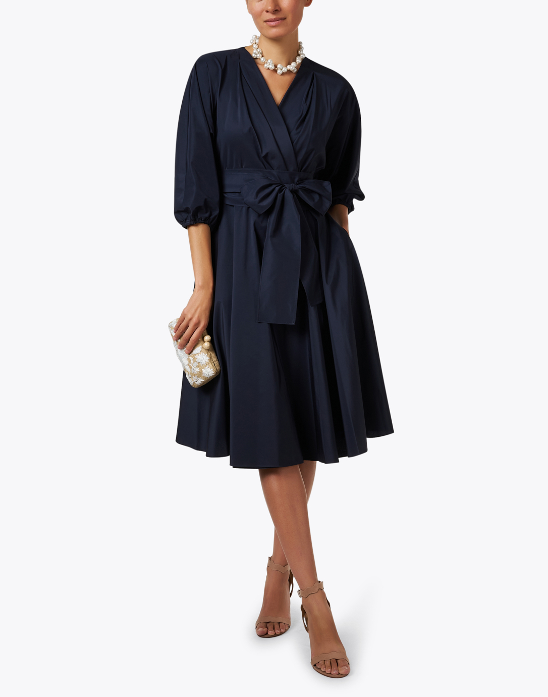 Long sleeve wrapped knot discount dress by max mara