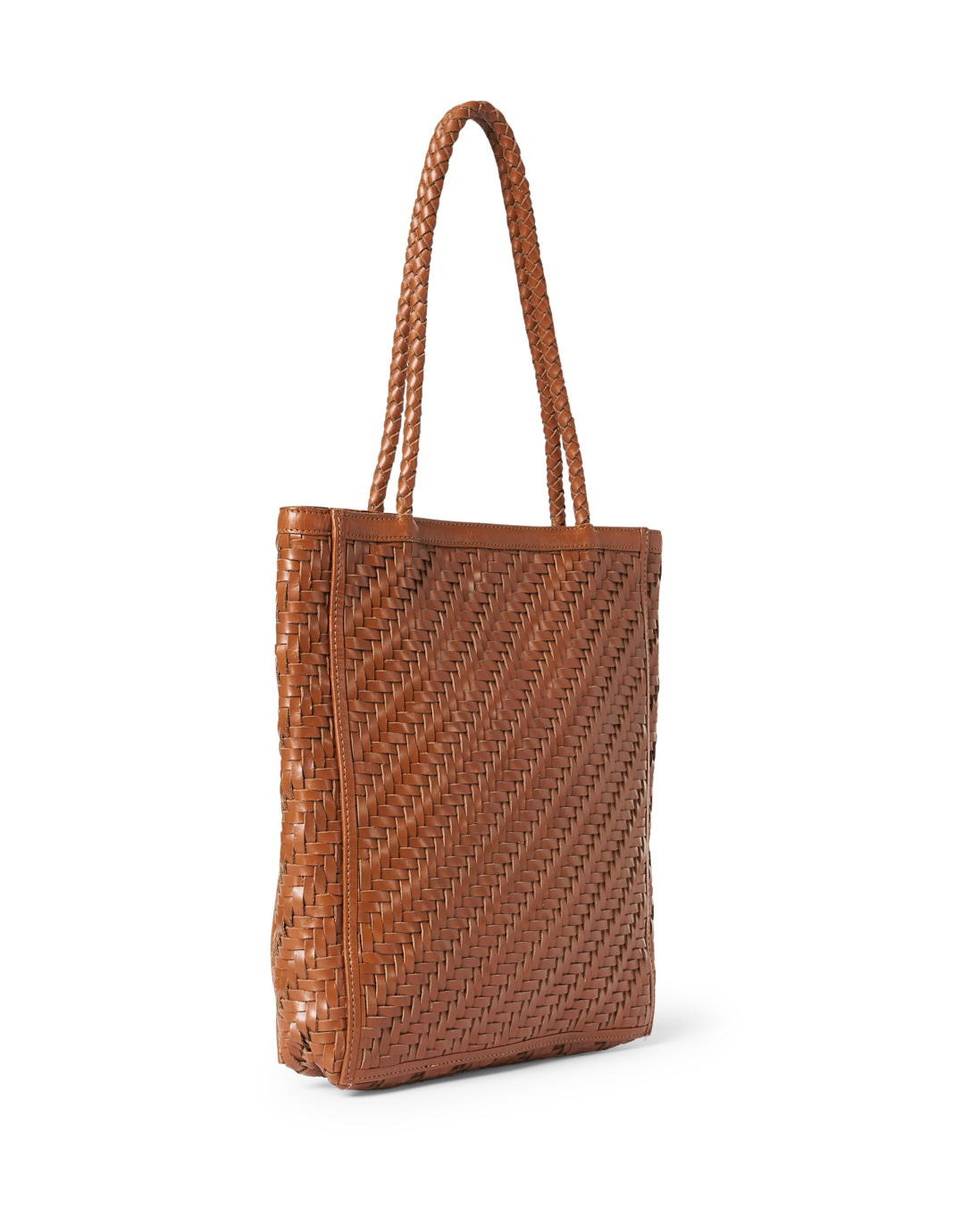 Brown Braided Leather Bag