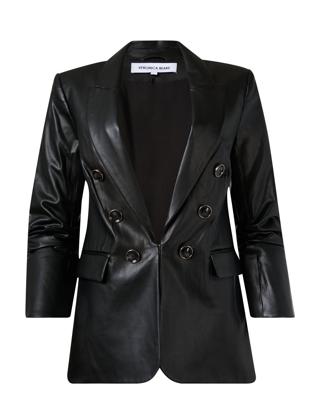 Beacon Black Faux Leather Dickey Jacket | Veronica Beard