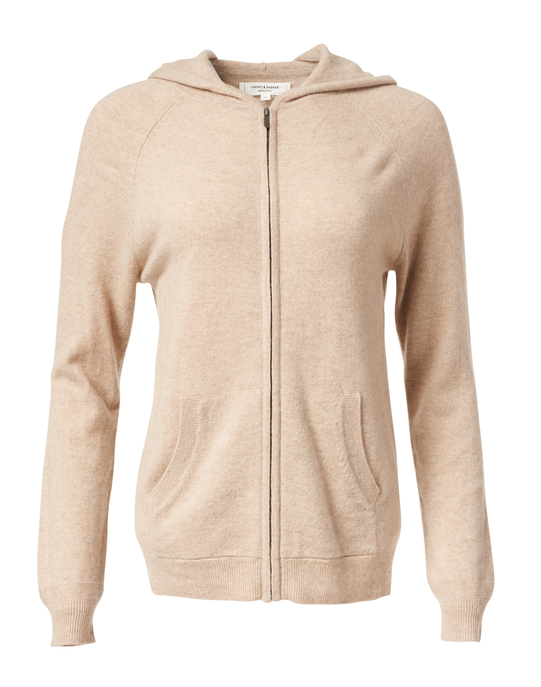 Beige zip up hoodie new arrivals