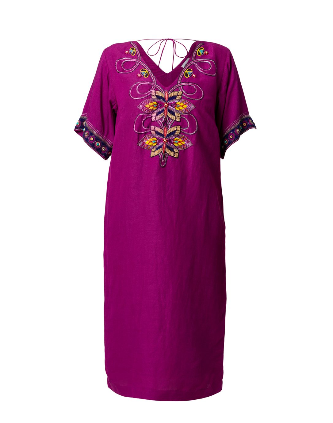 magenta shift dress