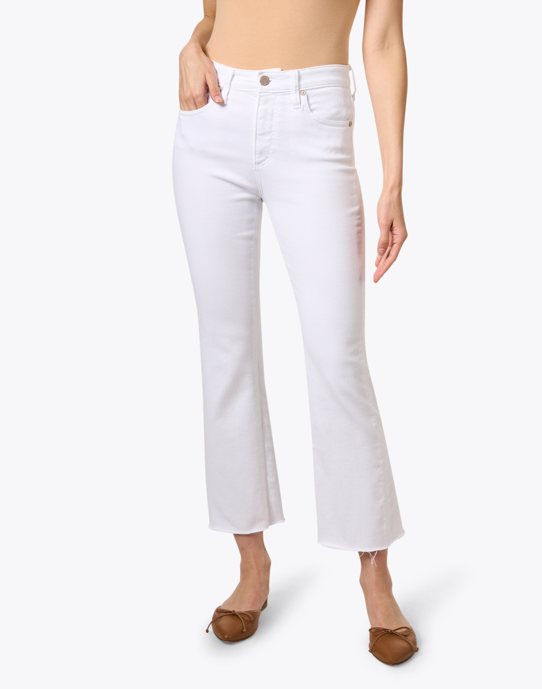 Farrah White Crop Jean | AG Jeans