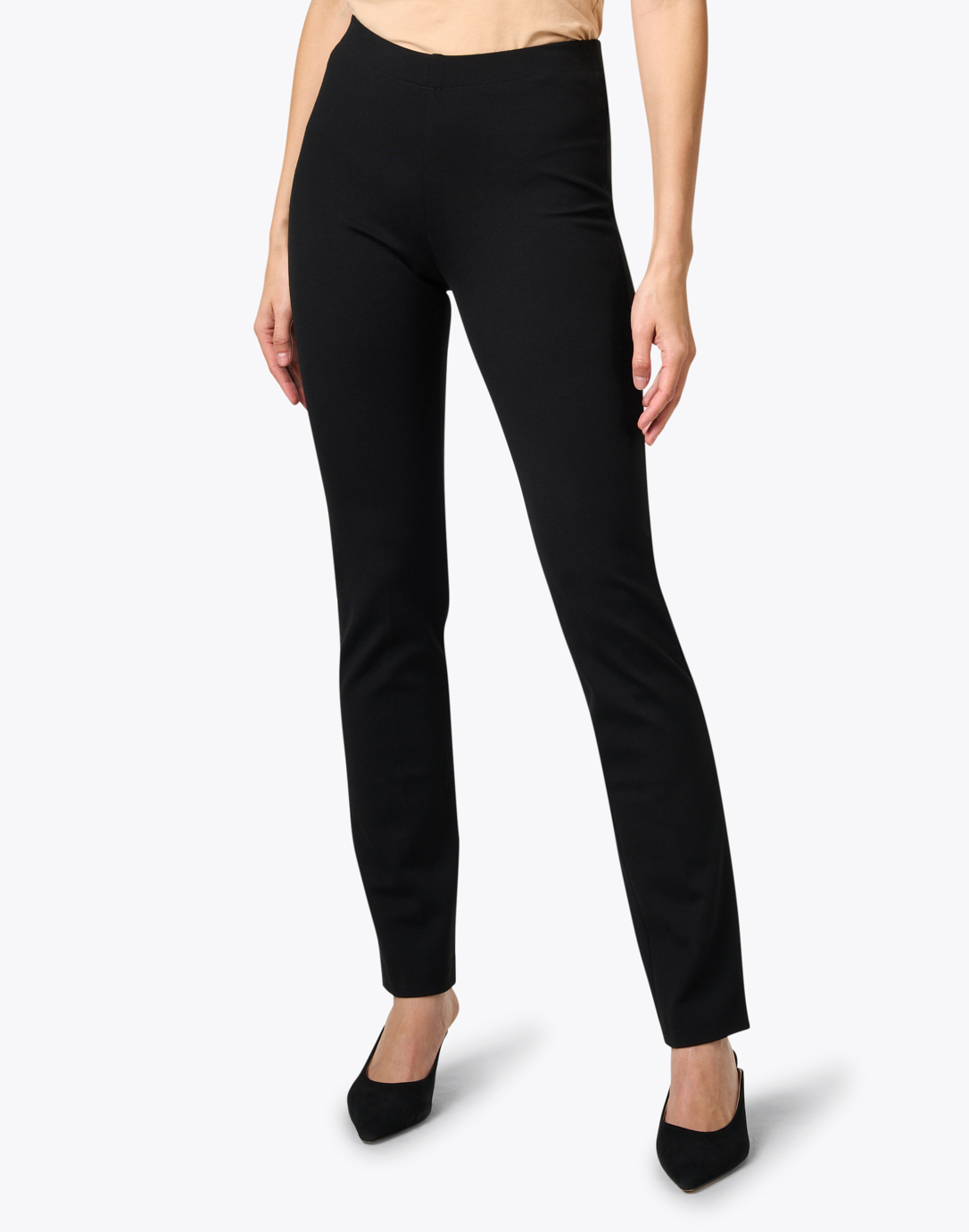 Ponte Pull Cain Knit Pant On Black Marc |