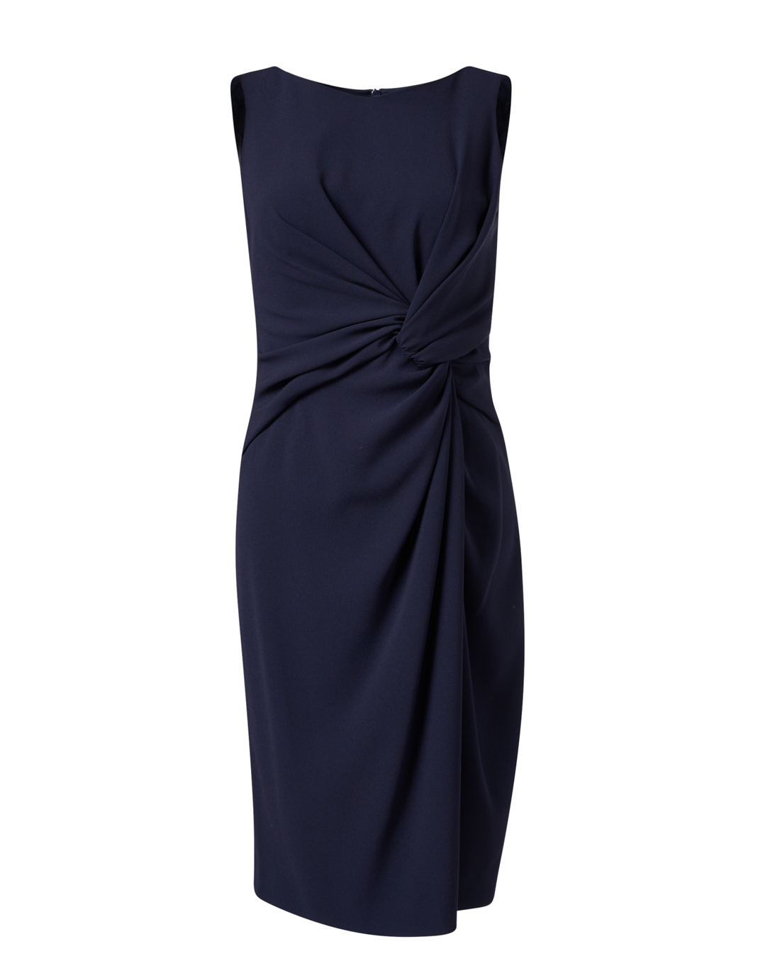 Navy Satin Crepe Twist Dress | Paule Ka