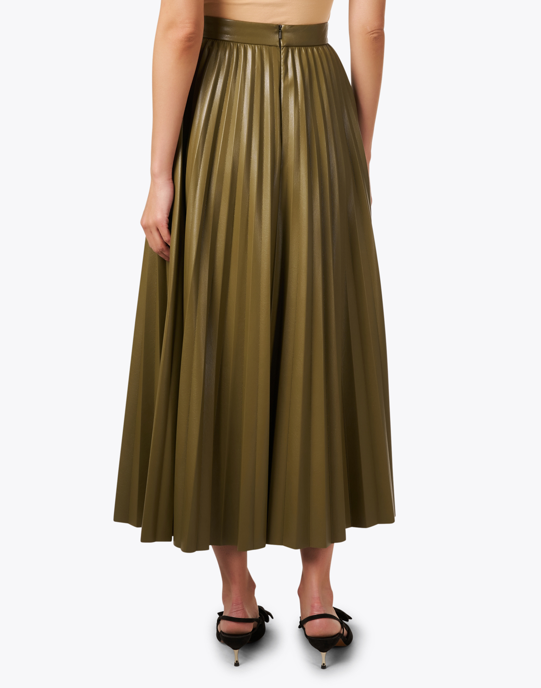 Newport Green Faux Leather Skirt