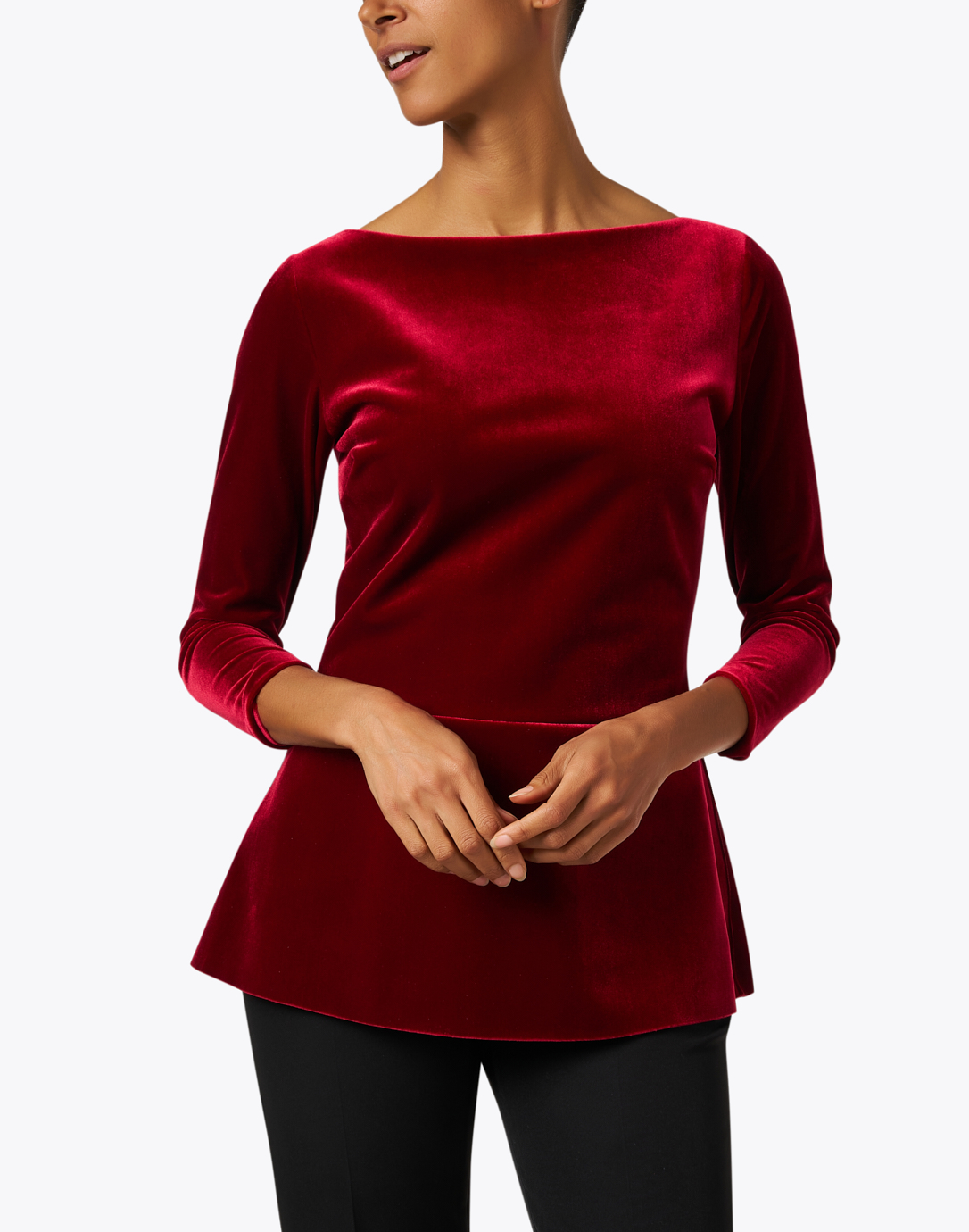 Red velvet hot sale peplum top