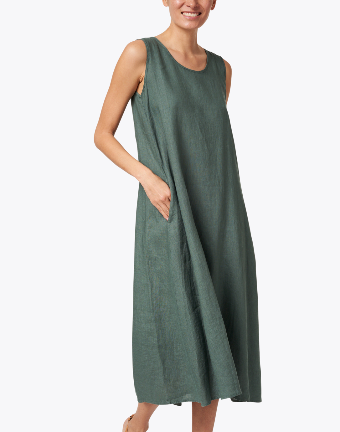 Nettuno Green Linen Dress | Max Mara Leisure | Halsbrook