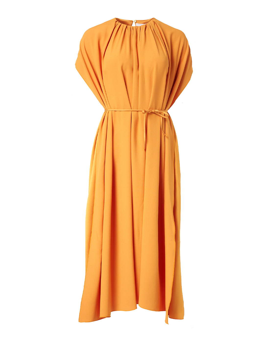 Dibanty Orange Ruched Midi Dress | BOSS Hugo Boss | Halsbrook