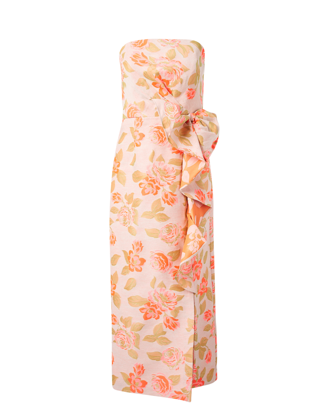 Merlin Coral Floral Jacquard Dress