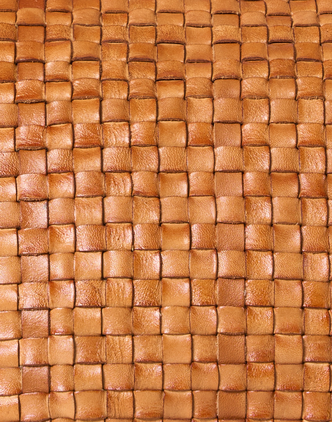 Clare V. Bando Leather Shoulder Bag in Natural Woven Checker