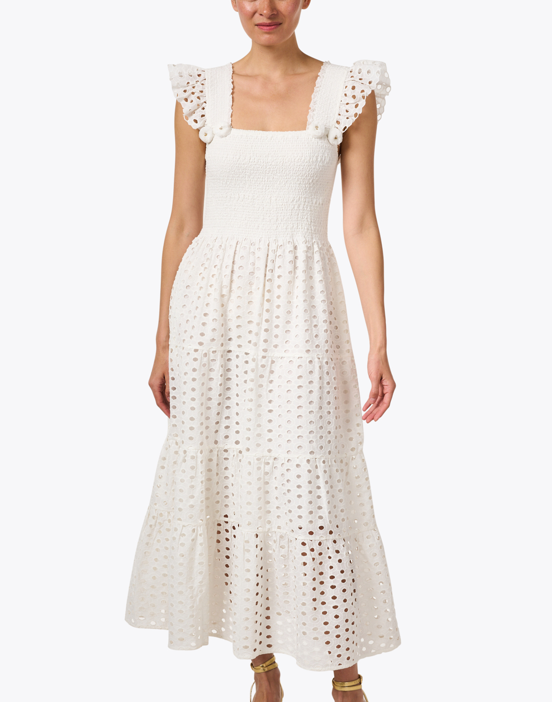 Madi White Lace Cotton Dress | Figue