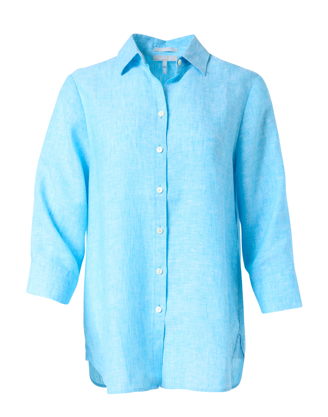 Meghan Aqua Linen Shirt | Hinson Wu