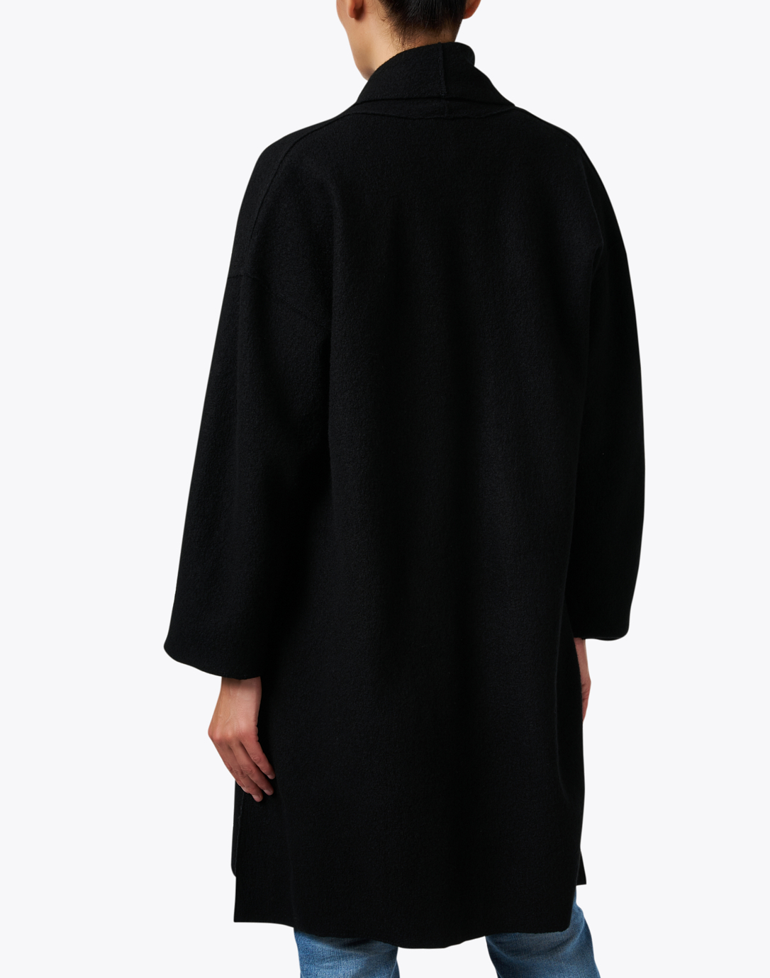 Black Boiled Wool Jacket | Eileen Fisher