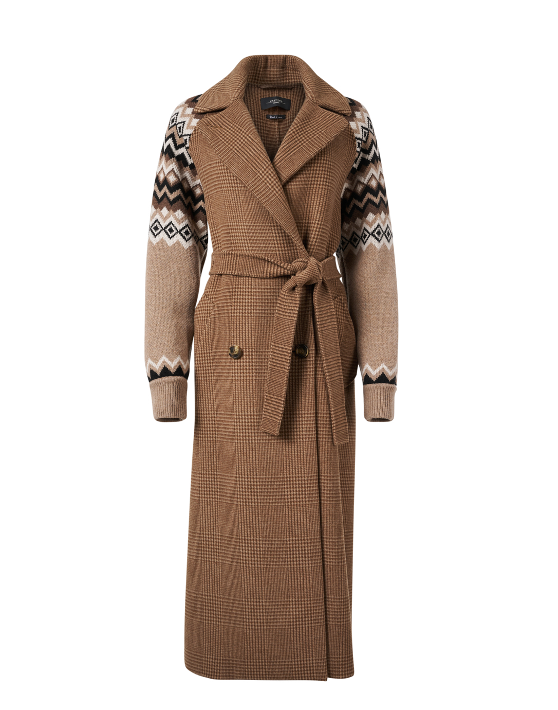 Rieti Brown Houndstooth Wool Coat | Weekend Max Mara
