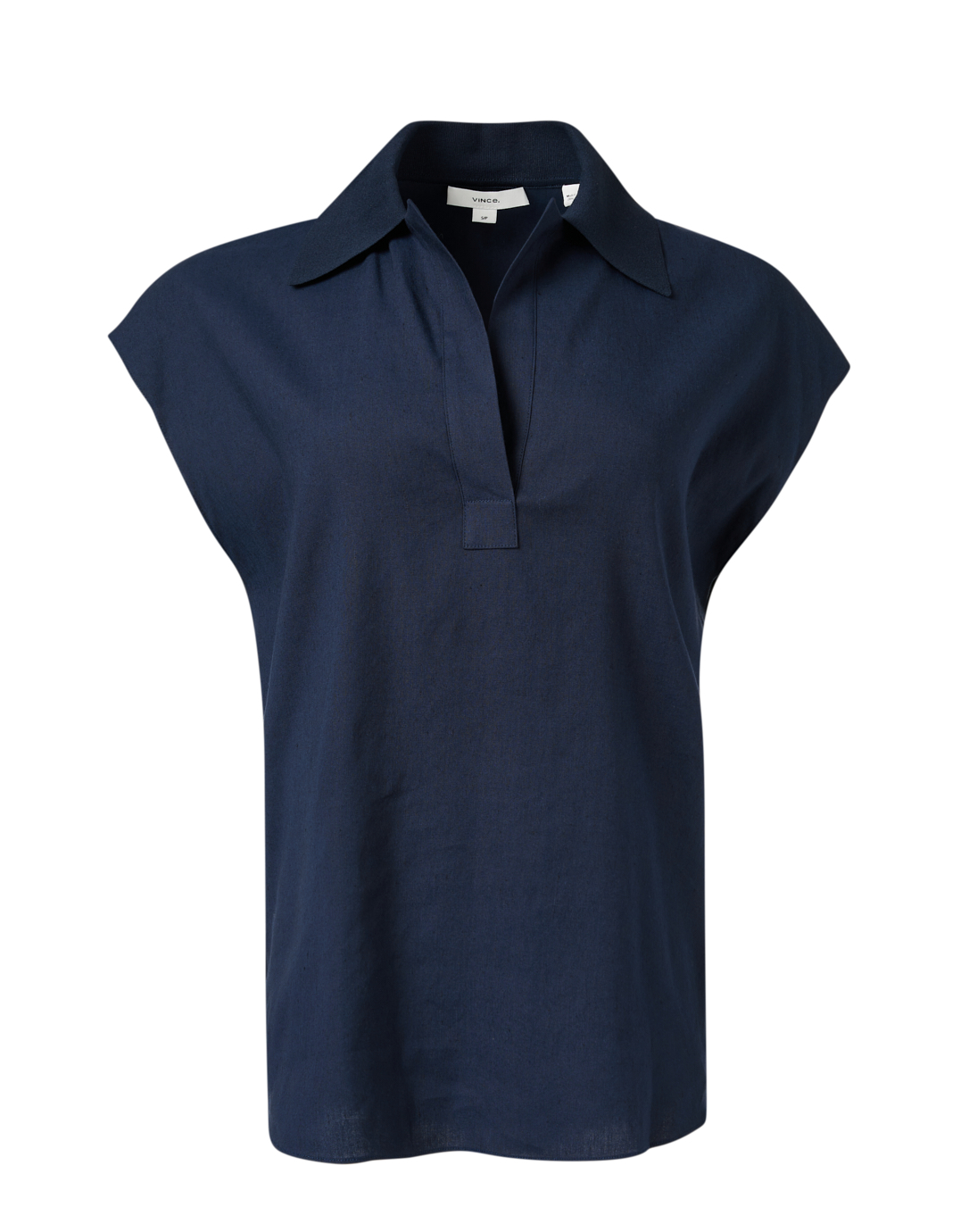 Navy Polo Popover Blouse