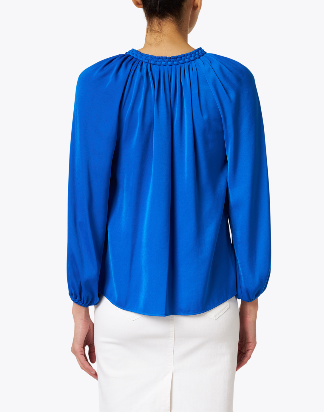 cobalt blue satin top