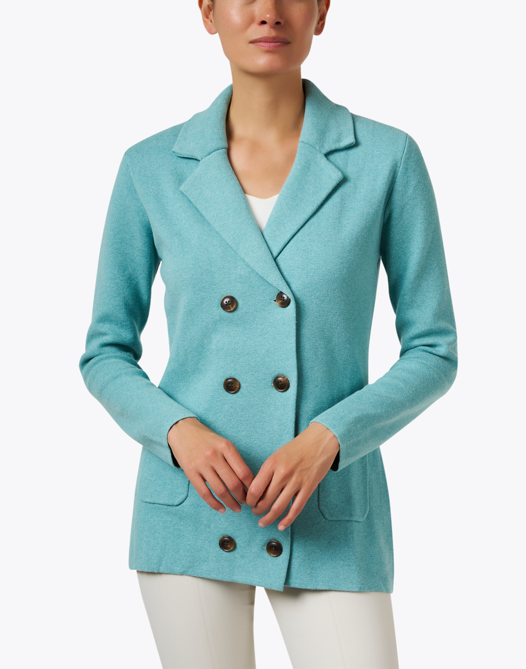 Blue Cashmere Cotton Teal Milan | Burgess Coat